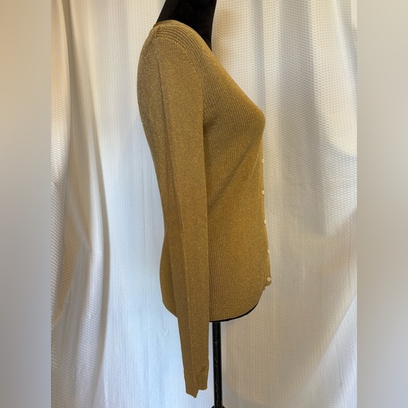 Ralph Lauren light bronze metallic cardigan and tank top 2 pc set size large NWT - Picture 4 of 9